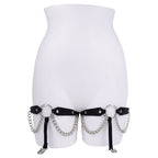 Sex & Mischief Chain Lace Garters - Black/Metal Garters