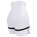 Sex & Mischief Chain Lace Garters - Black/Metal Garters