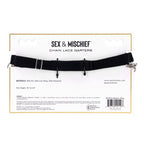 Sex & Mischief Chain Lace Garters - Black/Metal Garters