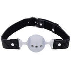 Sex & Mischief Lace Silicone Breathable Ball Gag - Black/Grey Mouth Restraint