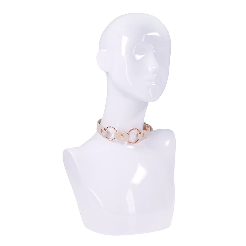 Sex & Mischief Peaches n CreaMe Ring Day Collar - Peach Bondage Collar - Hush Store Sydney 
