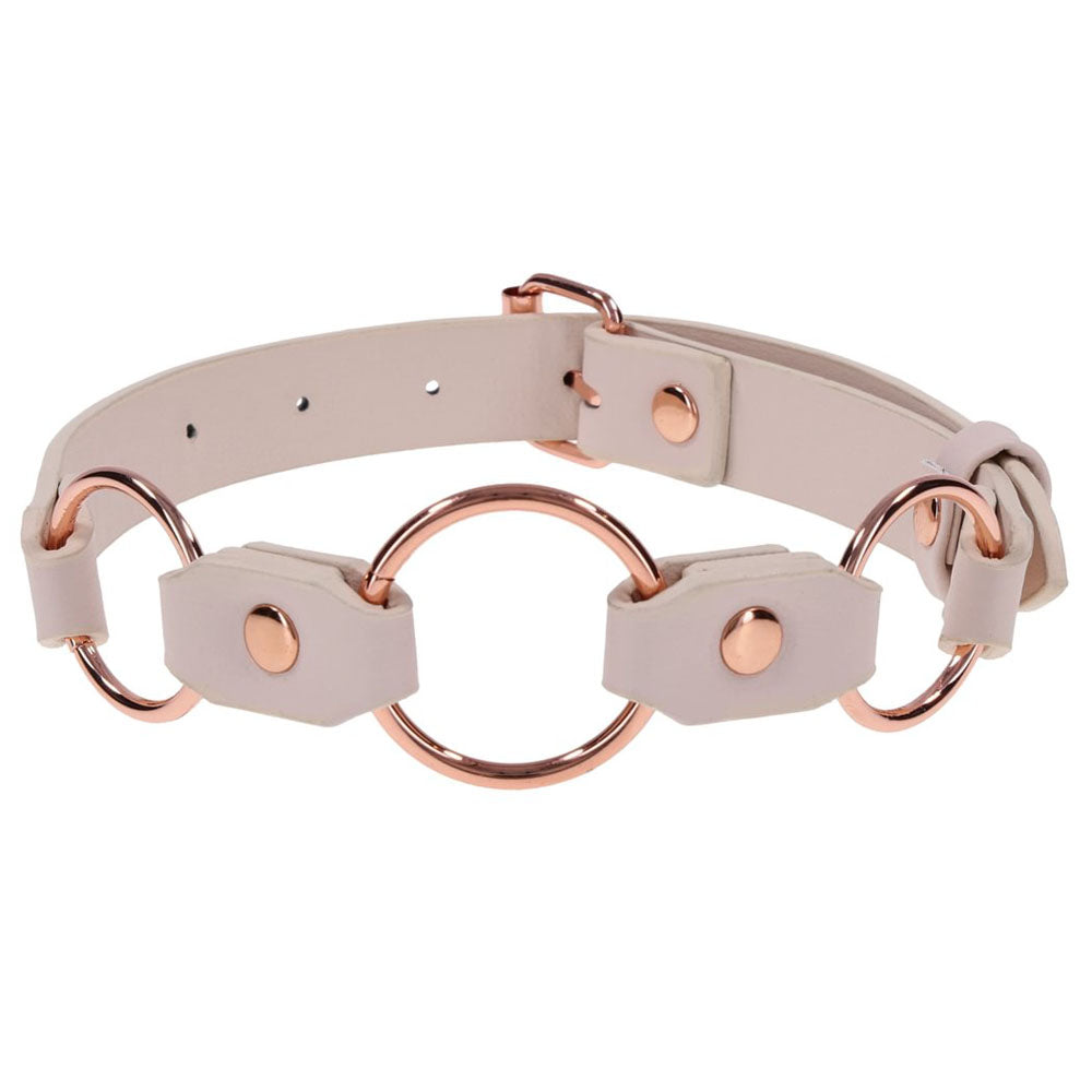 Sex & Mischief Peaches n CreaMe Ring Day Collar - Peach Bondage Collar - Hush Store Sydney 