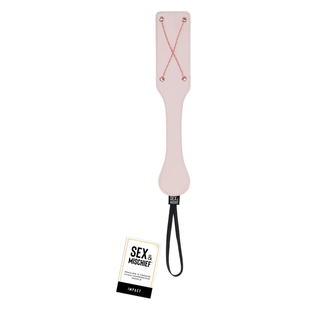 Sex & Mischief Peaches n CreaMe Chain Impressions Paddle - Peach Spanking Paddle - Hush Store Sydney 