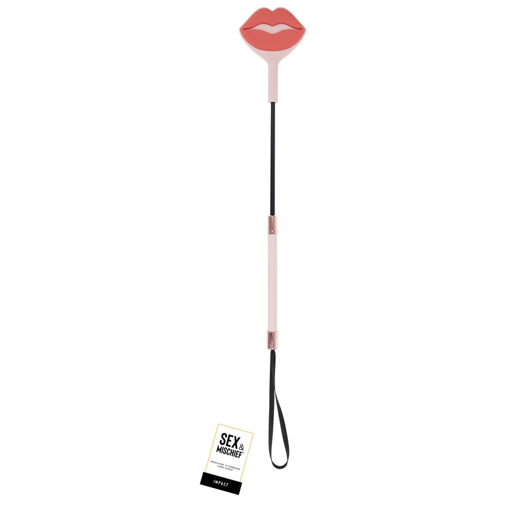 Sex & Mischief Peaches n CreaMe Kiss Crop - Peach Lip Tipped Crop Whip - Hush Store Sydney 