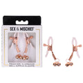 Sex & Mischief Peaches n CreaMe Bell Nipple Clamps - Peach/Rose Gold Nipple Clamps with Bells - Set of 2 - Hush Store Sydney 