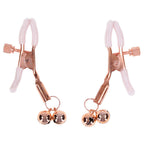 Sex & Mischief Peaches n CreaMe Bell Nipple Clamps - Peach/Rose Gold Nipple Clamps with Bells - Set of 2 - Hush Store Sydney 
