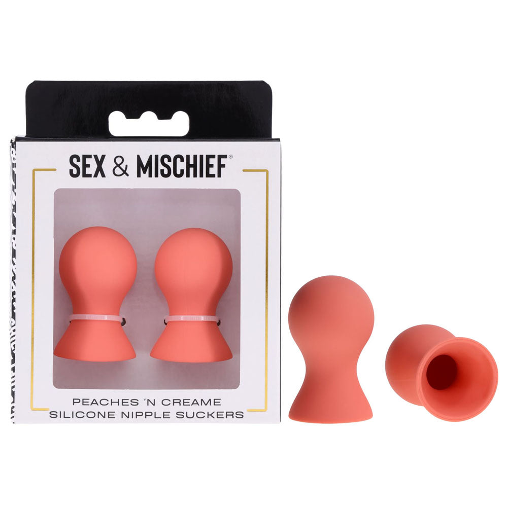 Sex & Mischief Peaches n CreaMe Silicone Nipple Suckers - Peach Nipple Suckers - Set of 2 - Hush Store Sydney 