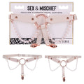 Sex & Mischief Peaches n CreaMe Pearl Garters - Peach / Rose Gold Garters with Pearls - Set of 2 - Hush Store Sydney 