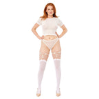 Sex & Mischief Peaches n CreaMe Pearl Garters - Peach / Rose Gold Garters with Pearls - Set of 2 - Hush Store Sydney 