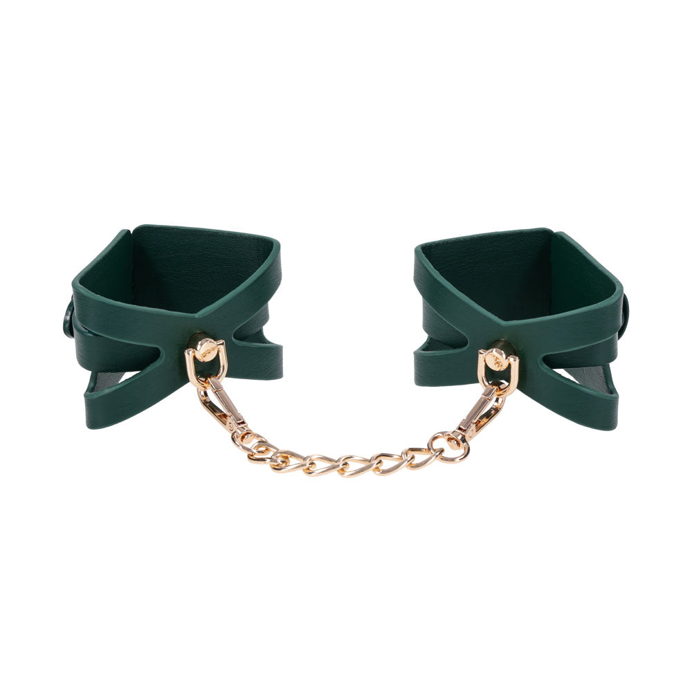 Indica Cutout Cuffs - Green/Gold Restraints - Hush Store Sydney