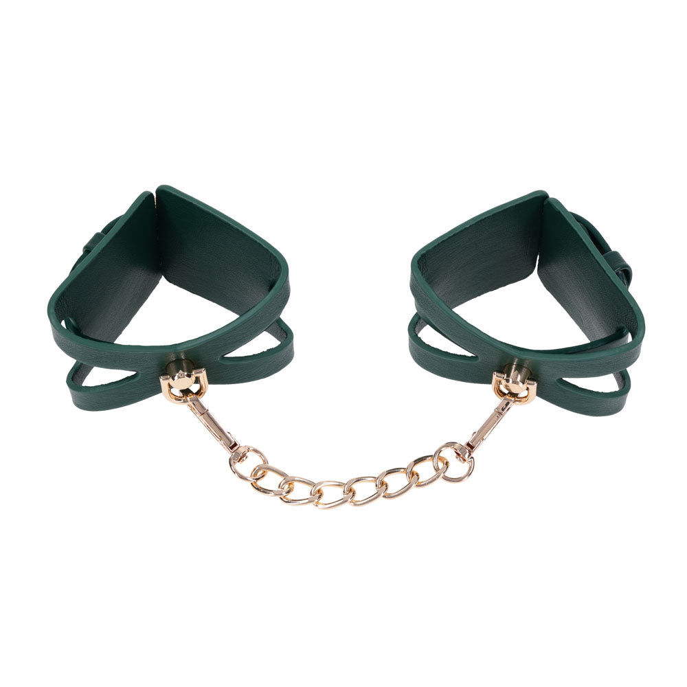 Indica Cutout Cuffs - Green/Gold Restraints - Hush Store Sydney