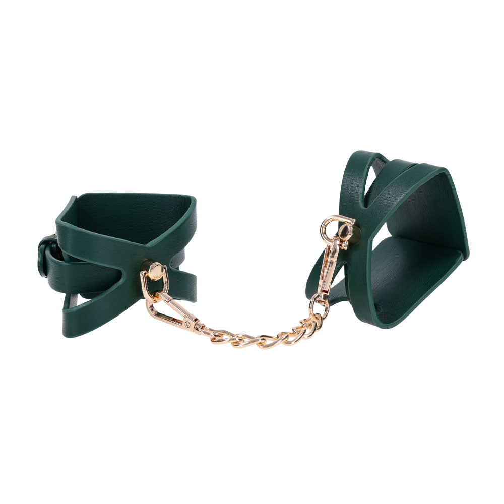 Indica Cutout Cuffs - Green/Gold Restraints - Hush Store Sydney