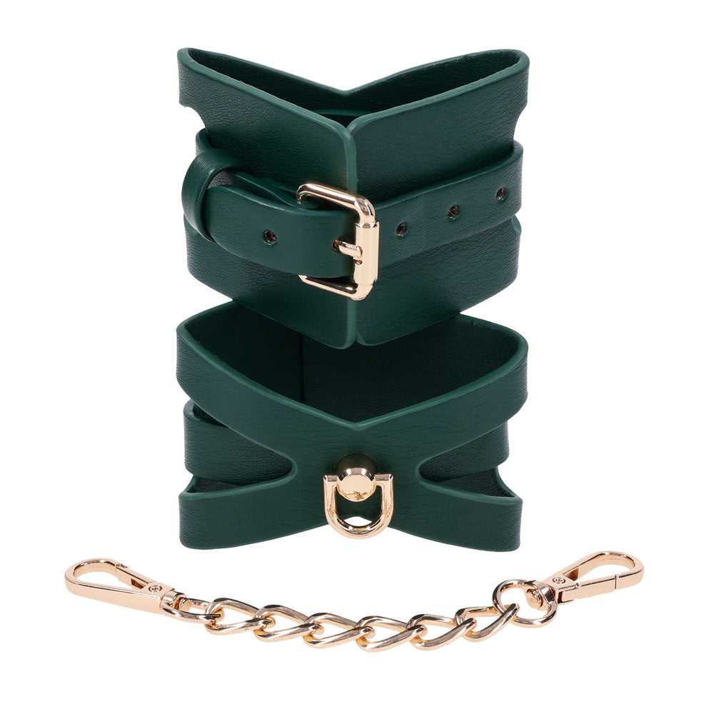 Indica Cutout Cuffs - Green/Gold Restraints - Hush Store Sydney