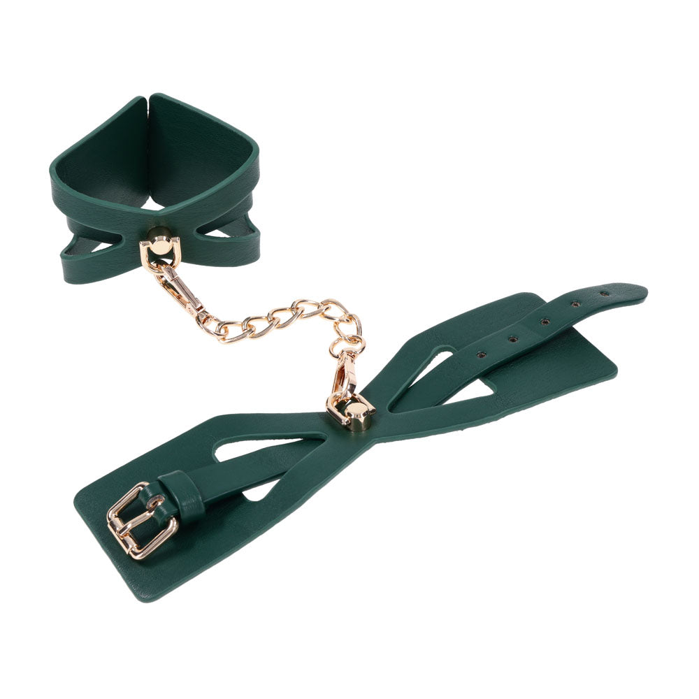 Indica Cutout Cuffs - Green/Gold Restraints - Hush Store Sydney