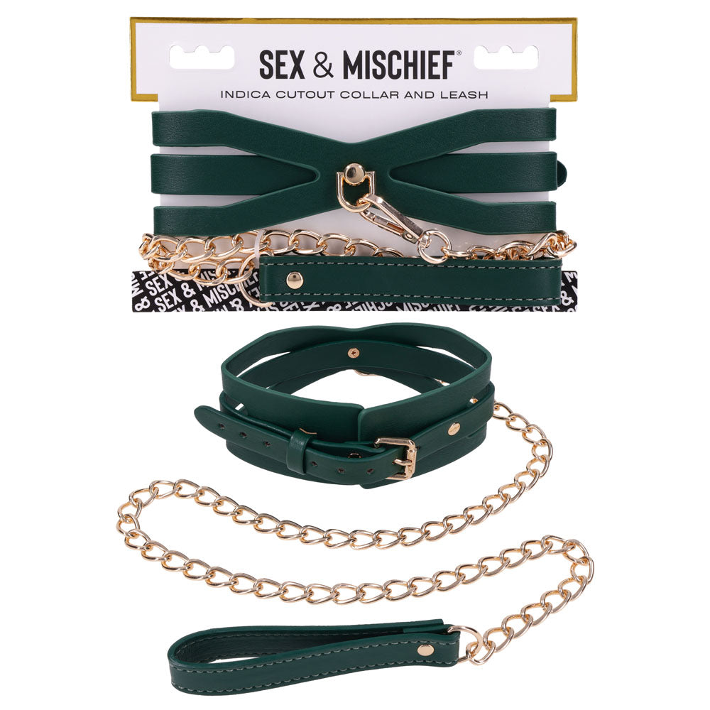 Sex & Mischief Indica Cutout Collar and Leash - Hush Store Sydney