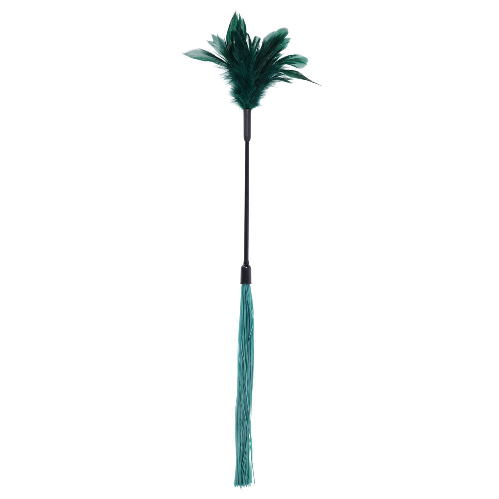 Sex & Mischief Indica Feather Tickler - Green Feather Tickler Whip - Hush Store Sydney 