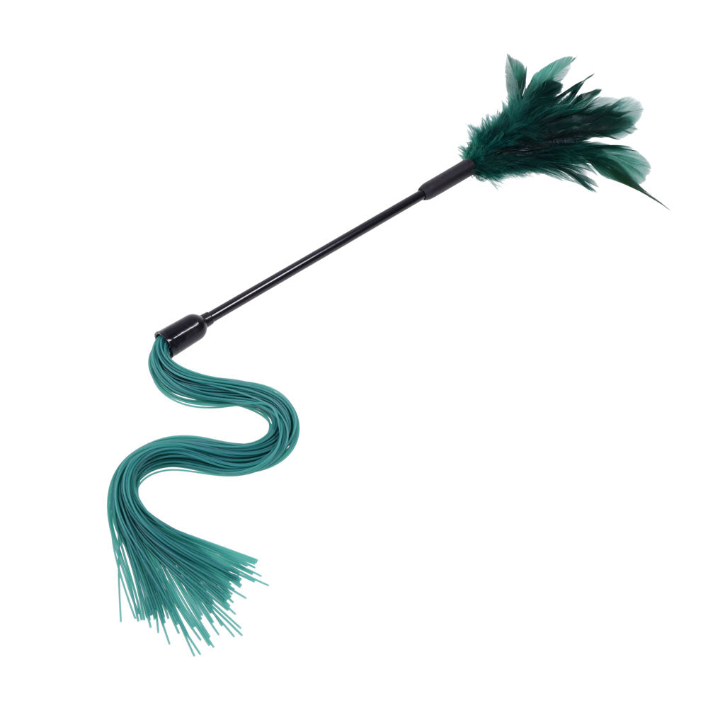 Sex & Mischief Indica Feather Tickler - Green Feather Tickler Whip - Hush Store Sydney 