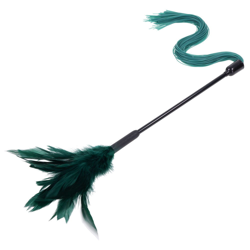 Sex & Mischief Indica Feather Tickler - Green Feather Tickler Whip - Hush Store Sydney 