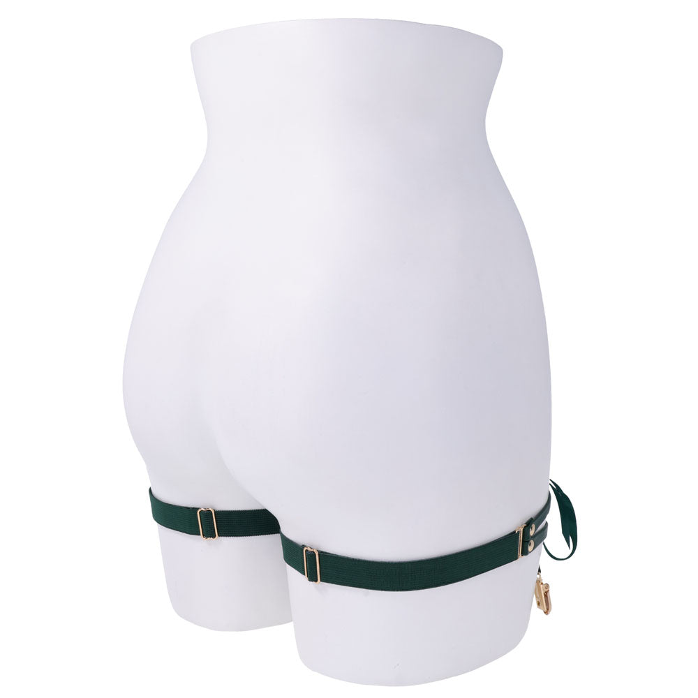 Sex & Mischief Indica Laced Up Garters - Green/Gold Garters - Set of 2 - Hush Store Sydney 