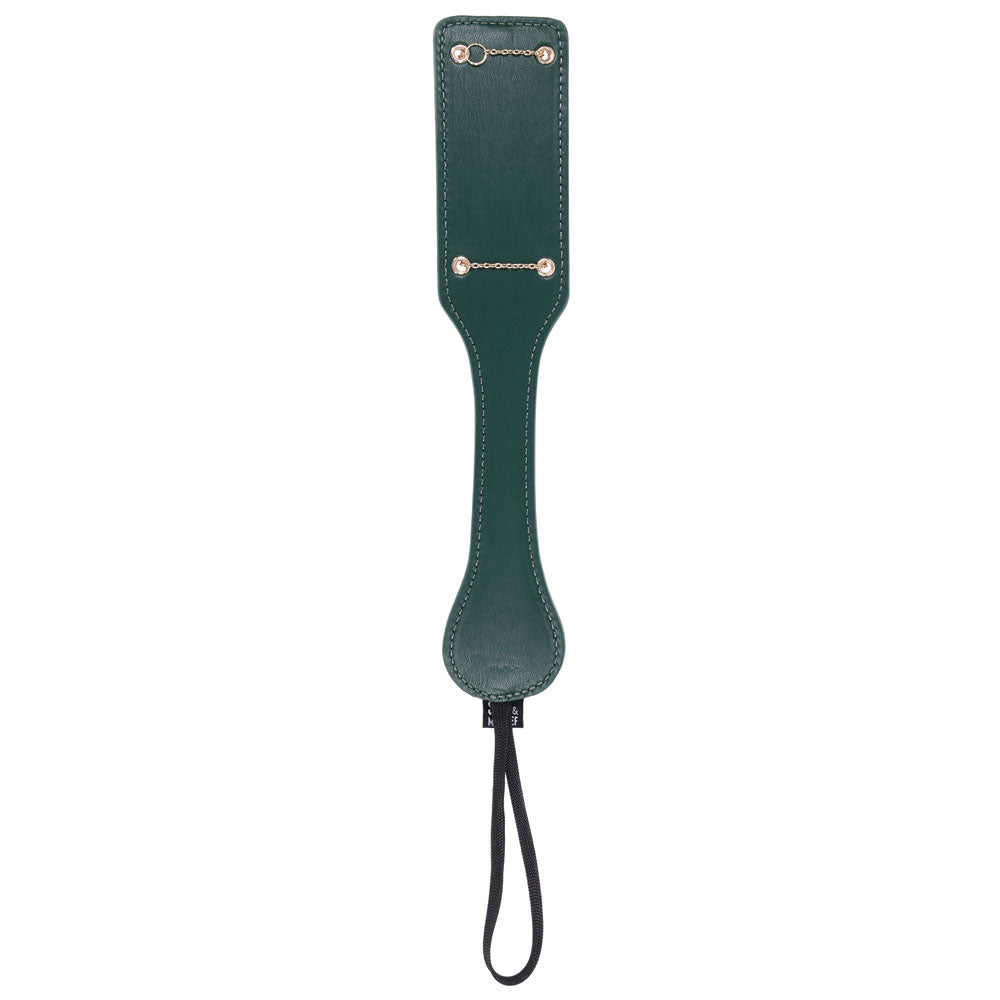 Sex & Mischief Indica Chain Impressions Paddle - Green/Gold Spanking Paddle - Hush Store Sydney 