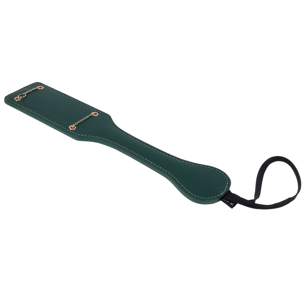 Sex & Mischief Indica Chain Impressions Paddle - Green/Gold Spanking Paddle - Hush Store Sydney 