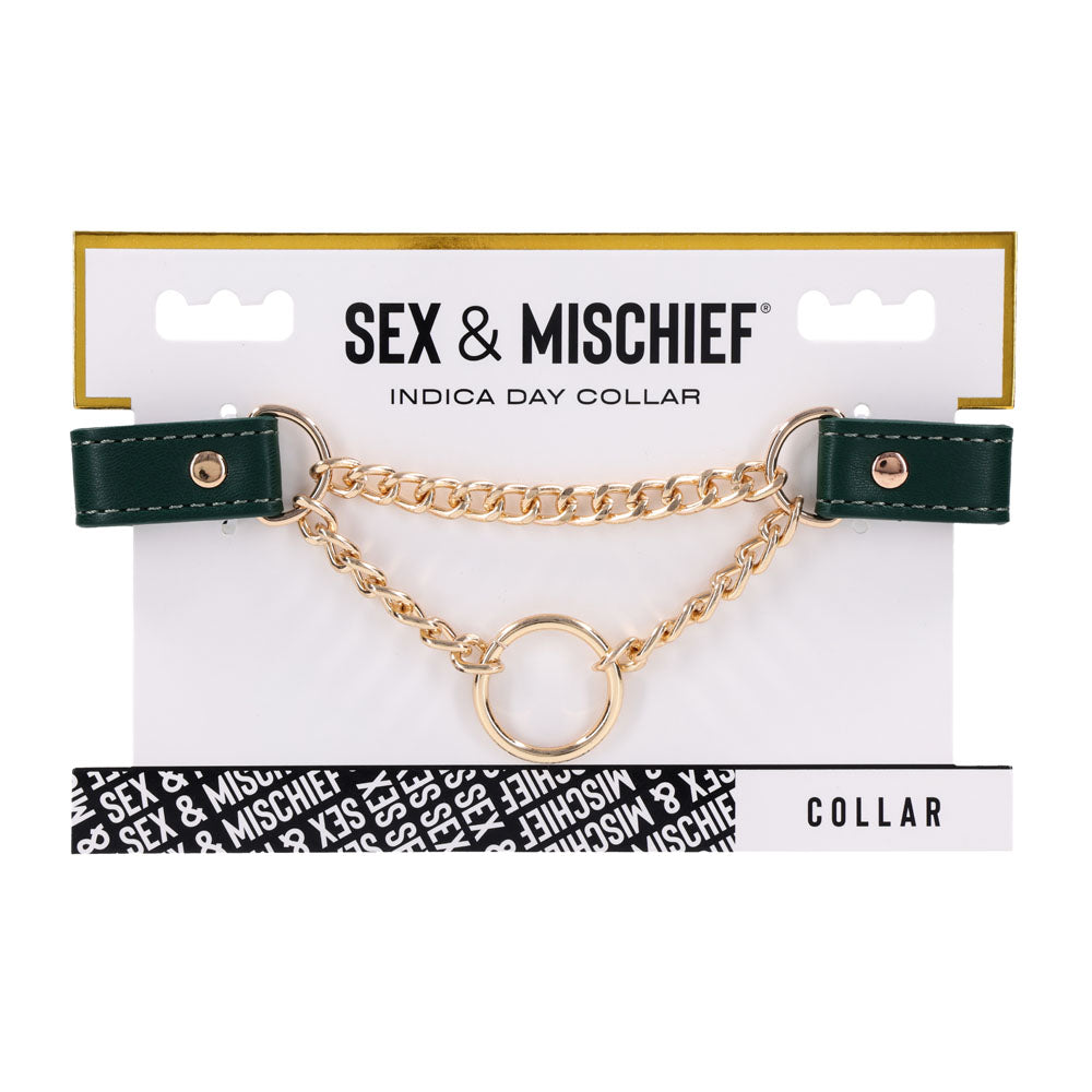 Sex & Mischief Indica Day Collar - Green/Gold Collar - Hush Store Sydney 