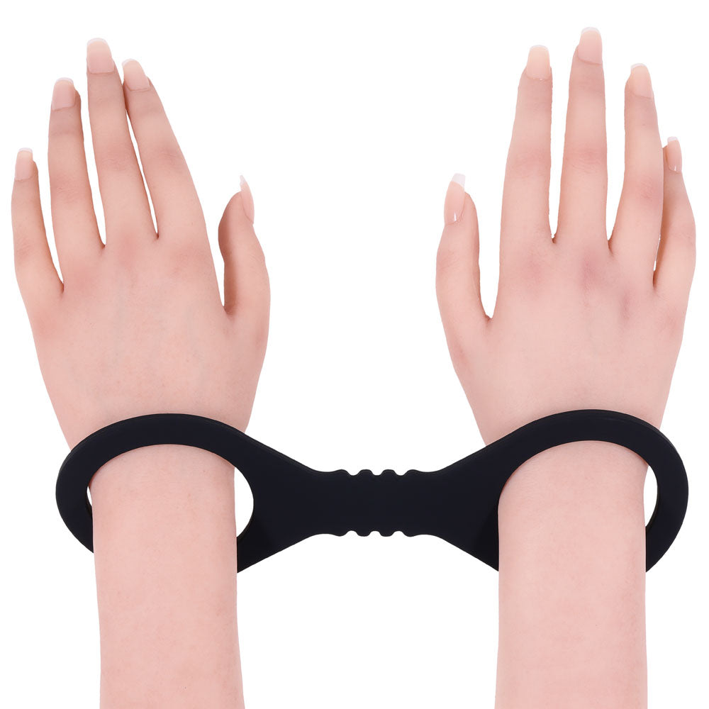 Sex & Mischief Shadow Small Silicone Cuffs - Black Small Restraints - Hush Store Sydney 