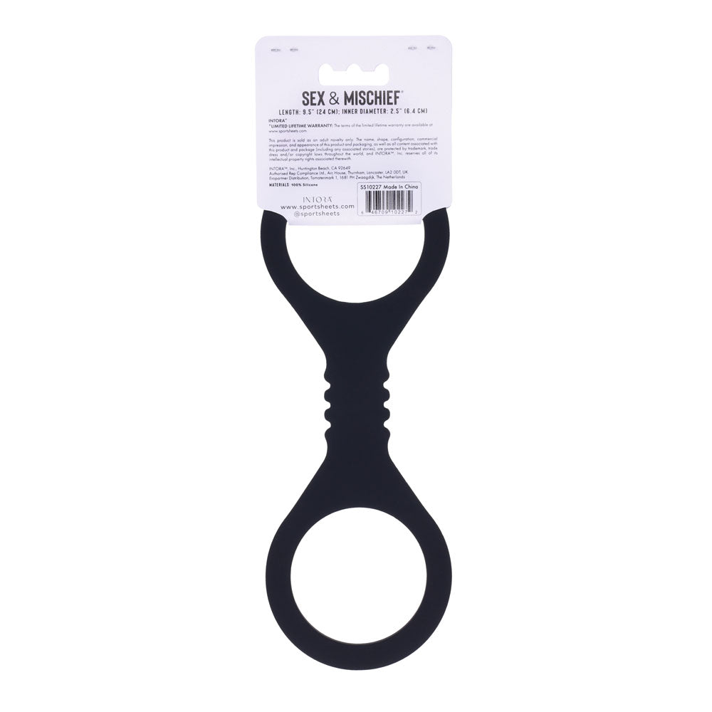 Sex & Mischief Shadow Small Silicone Cuffs - Black Small Restraints - Hush Store Sydney 