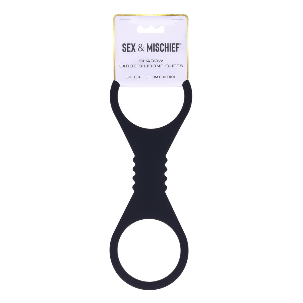 Sex & Mischief Shadow Large Silicone Cuffs - Black Large Restraints - Hush Store Sydney 