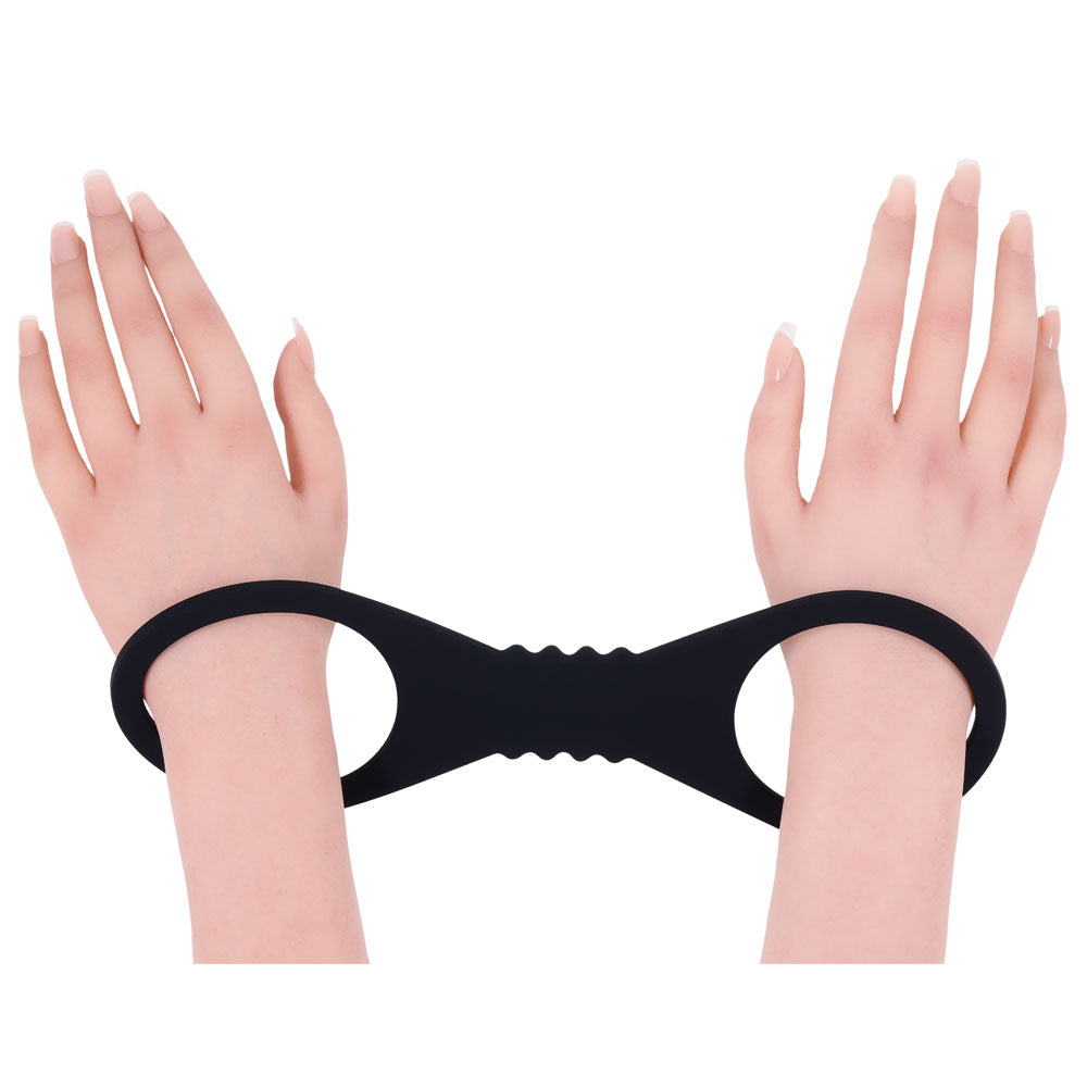 Sex & Mischief Shadow Large Silicone Cuffs - Black Large Restraints - Hush Store Sydney 