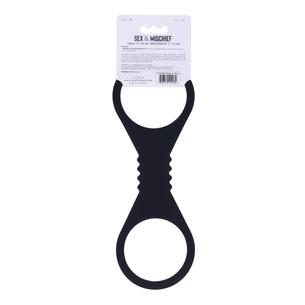 Sex & Mischief Shadow Large Silicone Cuffs - Black Large Restraints - Hush Store Sydney 