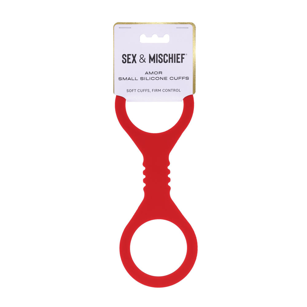 Sex & Mischief Amor Small Silicone Cuffs - Red Small Restraints - Hush Store Sydney 