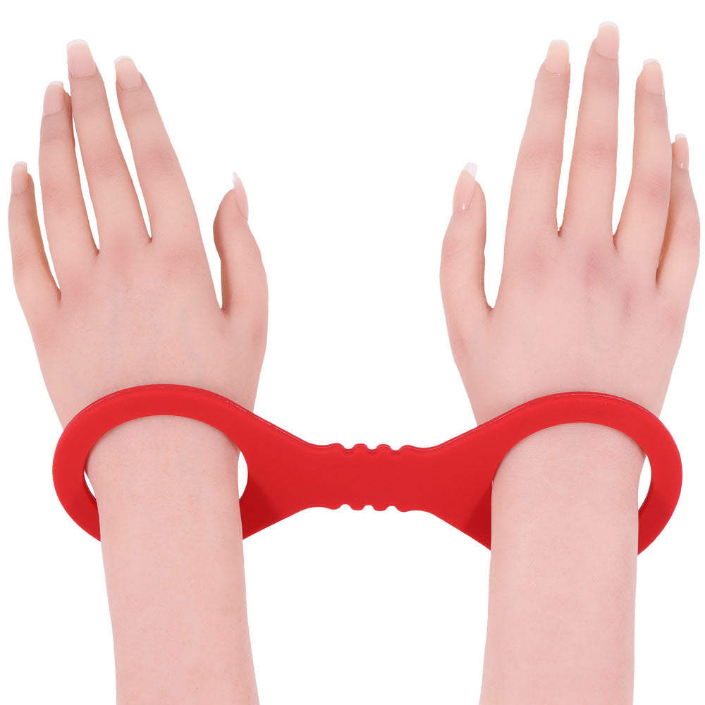 Sex & Mischief Amor Small Silicone Cuffs - Red Small Restraints - Hush Store Sydney 