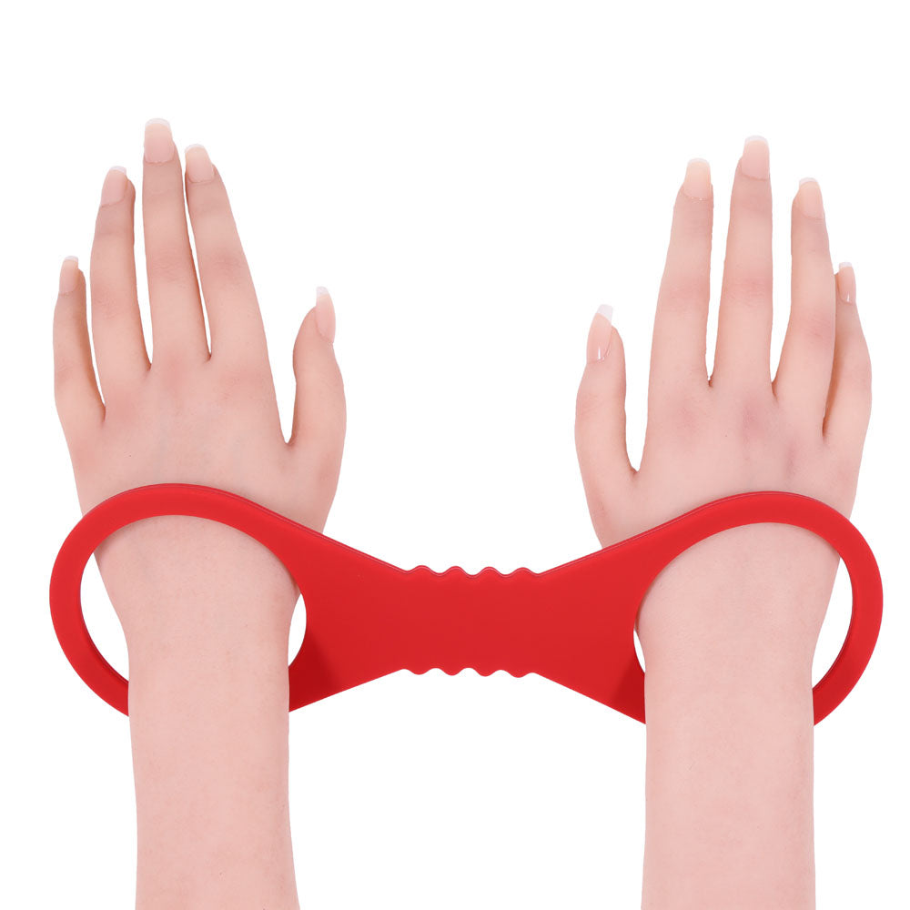Sex & Mischief Amor Large Silicone Cuffs - Red Large Restraints - Hush Store Sydney 