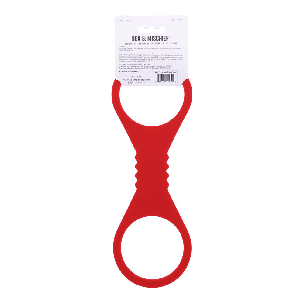 Sex & Mischief Amor Large Silicone Cuffs - Red Large Restraints - Hush Store Sydney 