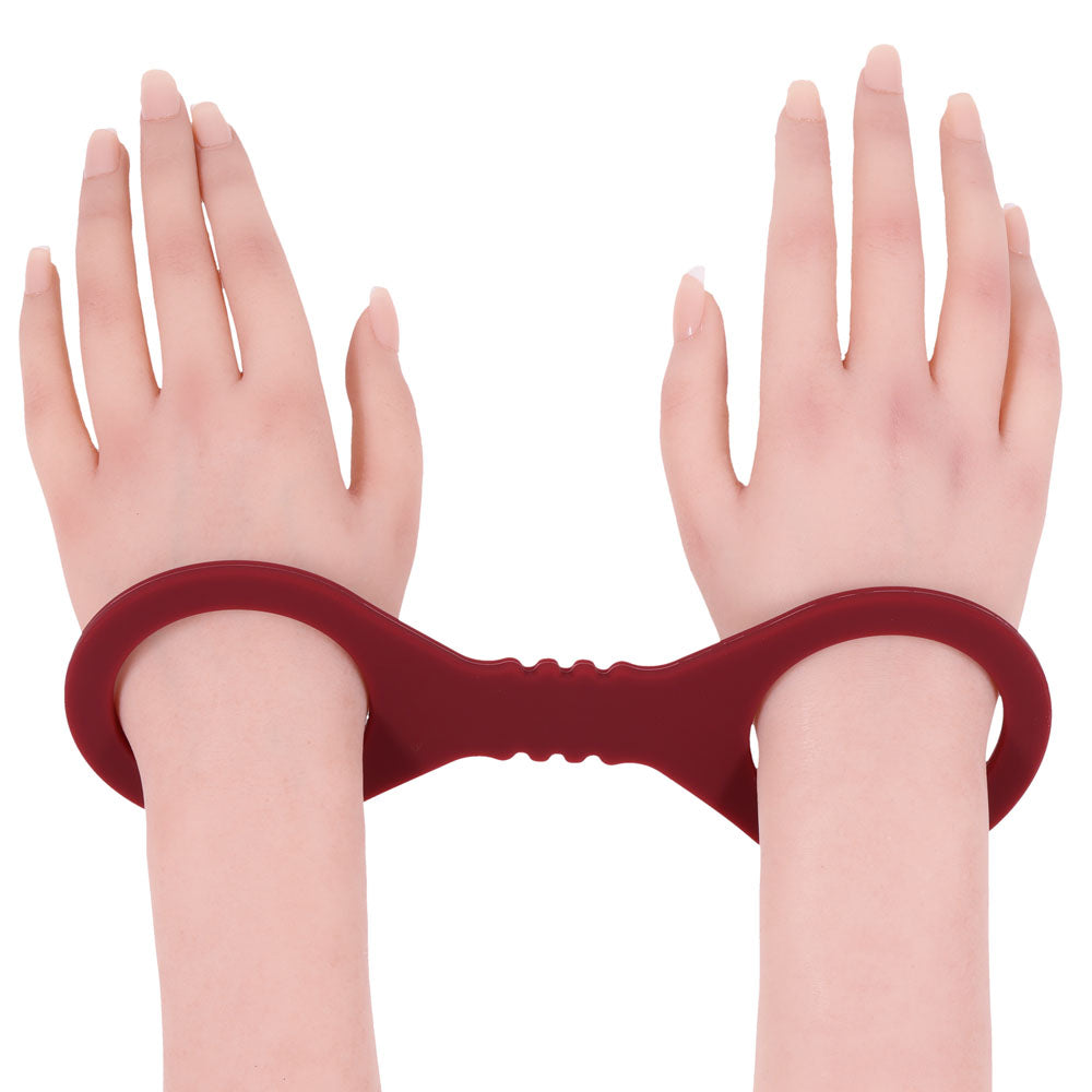Sex & Mischief Enchanted Small Silicone Cuffs - Burgundy Small Restraints - Hush Store Sydney 