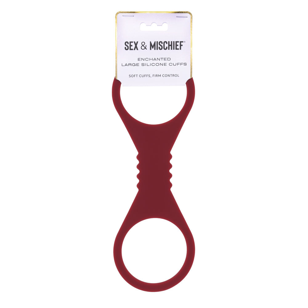 Sex & Mischief Enchanted Large Silicone Cuffs - Burgundy Large Restraints - Hush Store Sydney 