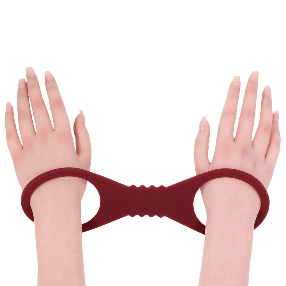 Sex & Mischief Enchanted Large Silicone Cuffs - Burgundy Large Restraints - Hush Store Sydney 