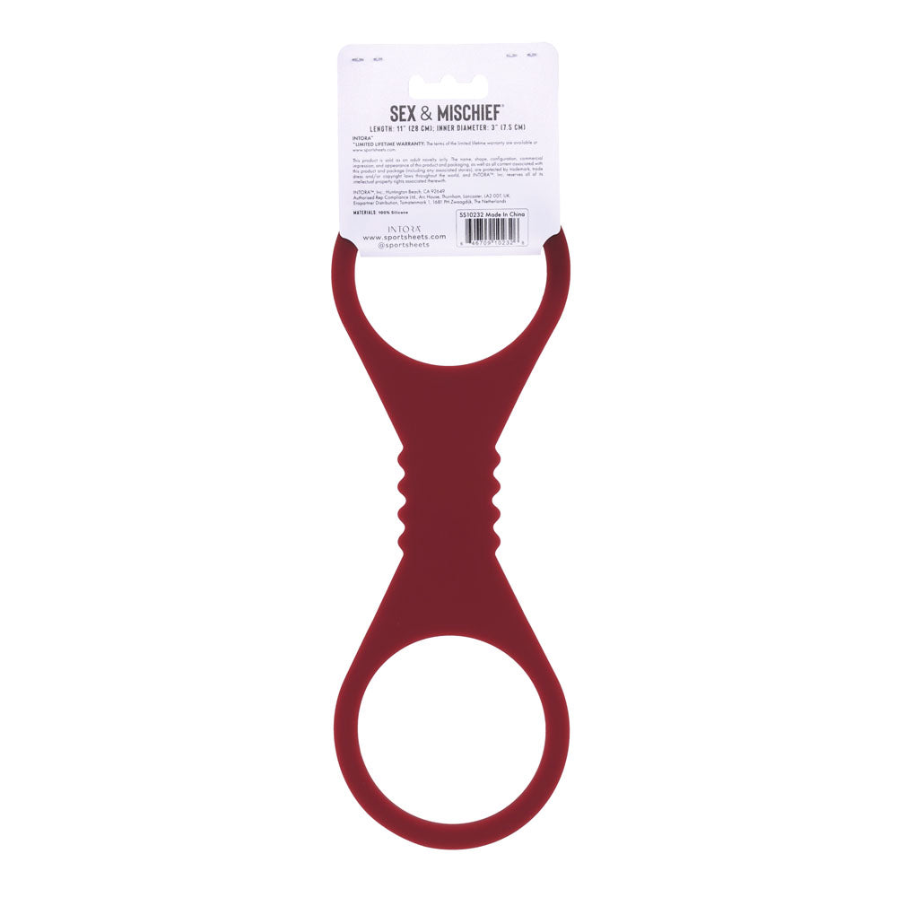 Sex & Mischief Enchanted Large Silicone Cuffs - Burgundy Large Restraints - Hush Store Sydney 