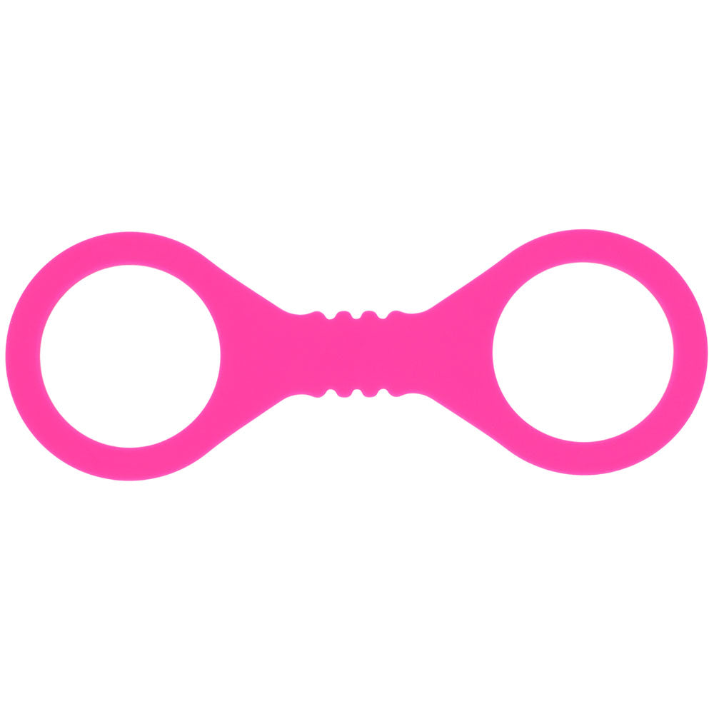 Sex & Mischief Small Hot Pink Silicone Cuffs - Hot Pink Small Restraints - Hush Store Sydney 