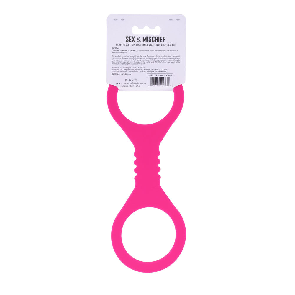 Sex & Mischief Small Hot Pink Silicone Cuffs - Hot Pink Small Restraints - Hush Store Sydney 