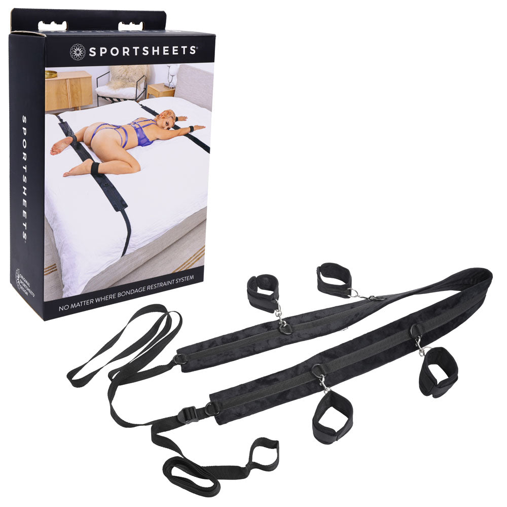 SPORTSHEETS No Matter Where Bondage Restraint System - Bed Restraints - Hush Store Sydney 
