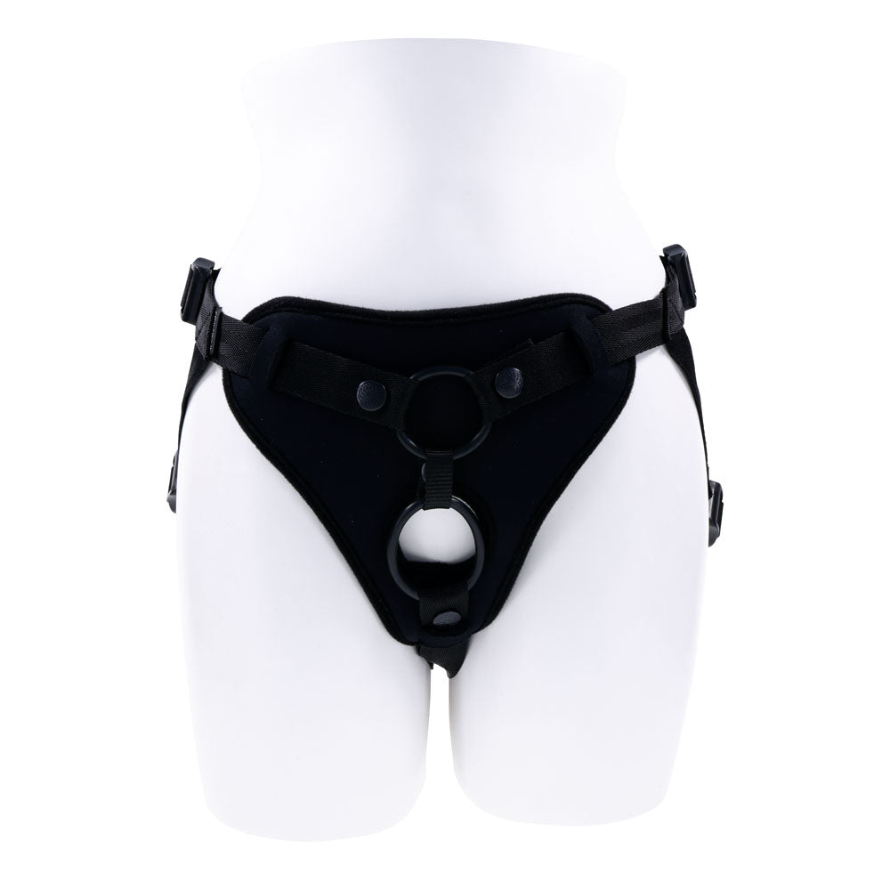SPORTSHEETS Dual Desires Strap On - Black Adjustable Strap-On Harness (No Probe Included) - Hush Store Sydney 