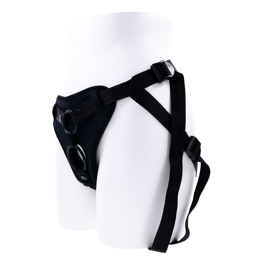 SPORTSHEETS Dual Desires Strap On - Black Adjustable Strap-On Harness (No Probe Included) - Hush Store Sydney 