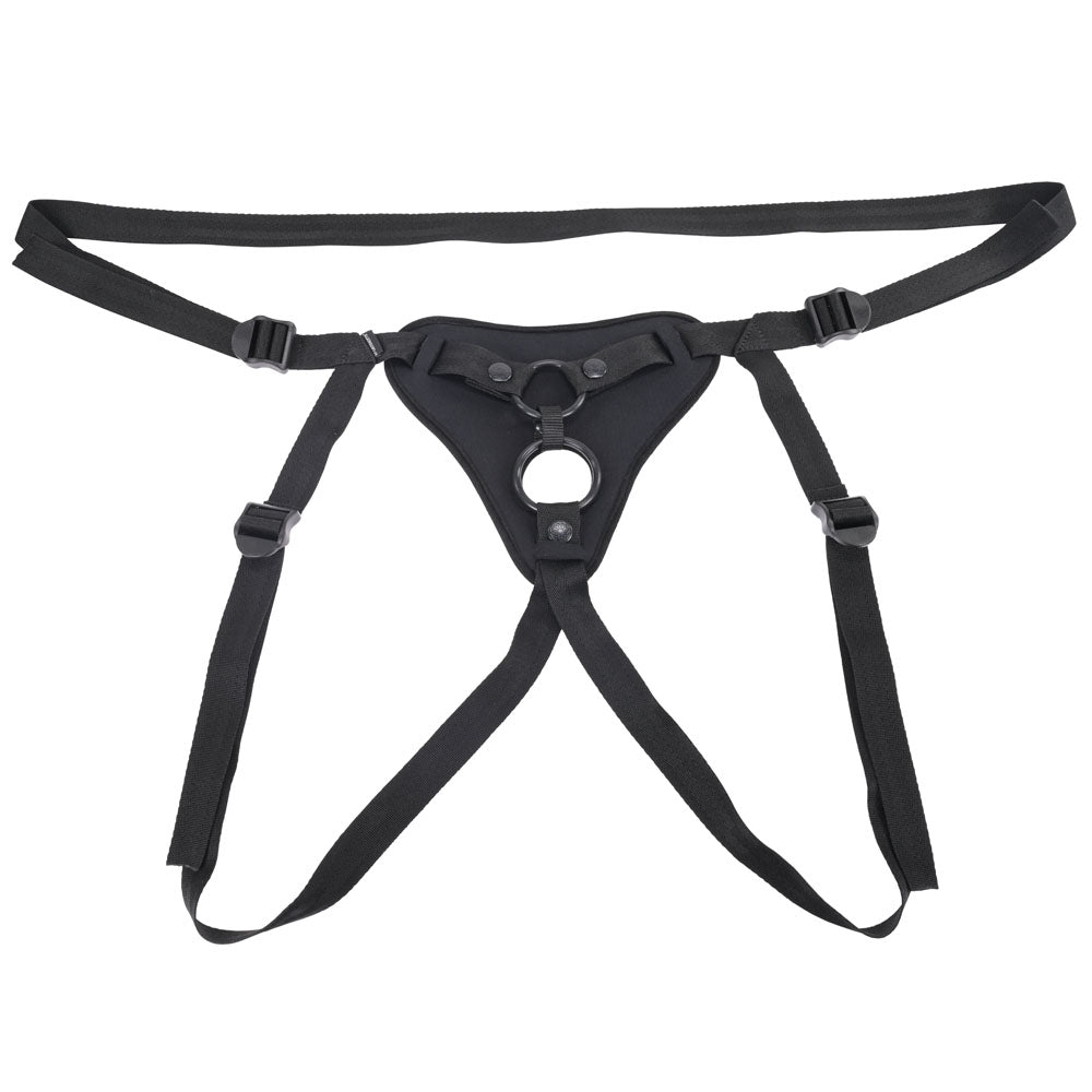 SPORTSHEETS Dual Desires Strap On - Black Adjustable Strap-On Harness (No Probe Included) - Hush Store Sydney 