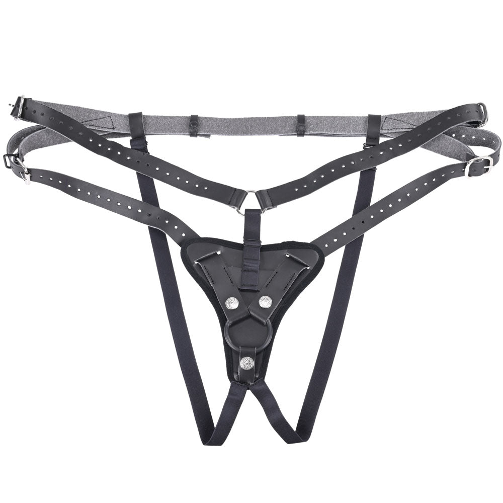SPORTSHEETS Aurora High Waisted Strap On - Black Adjustable Strap-On Harness (No Probe Included) - Hush Store Sydney 