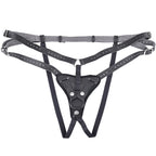 SPORTSHEETS Aurora High Waisted Strap On - Black Adjustable Strap-On Harness (No Probe Included) - Hush Store Sydney 