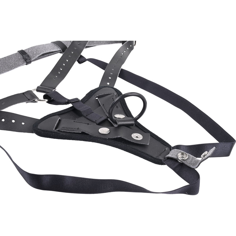 SPORTSHEETS Aurora High Waisted Strap On - Black Adjustable Strap-On Harness (No Probe Included) - Hush Store Sydney 