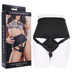 SPORTSHEETS High Waisted Corset Strap On - Black Adjustable Strap-On Harness (No Probe Included) - Hush Store Sydney 