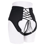 SPORTSHEETS High Waisted Corset Strap On - Black Adjustable Strap-On Harness (No Probe Included) - Hush Store Sydney 